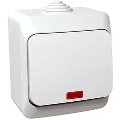 Вимикач 1-кл. IP44 з підсвічуванням Schneider серія Cedar Plus WDE000514
