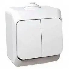 Вимикач 2-кл. IP44 Schneider серія Cedar Plus Білий WDE000550