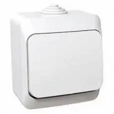 Перемикач 1-кл. IP44 Schneider серія Cedar Plus Білий WDE000560, фото 1