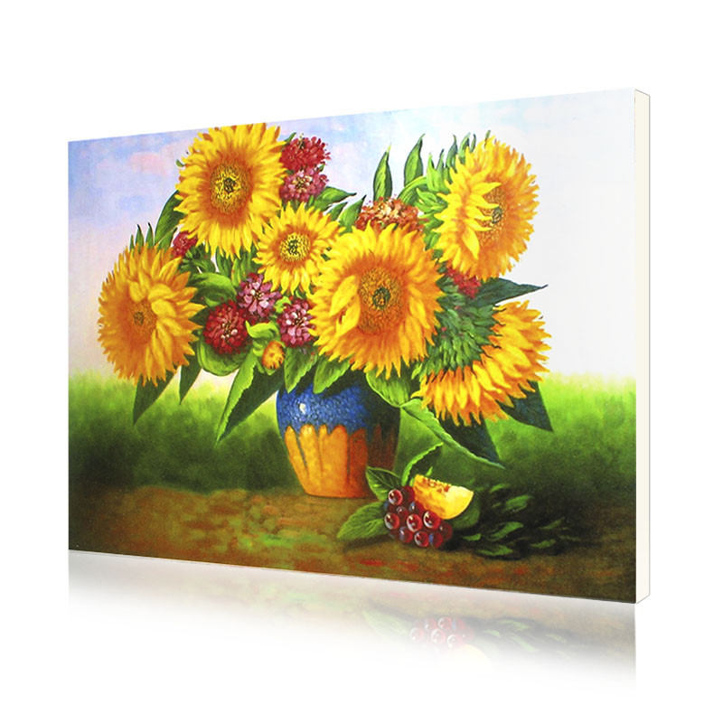 Картина по номерам Lesko Y-5284 "Подсолнух с цветами" 40-50см набор для творчества живопись