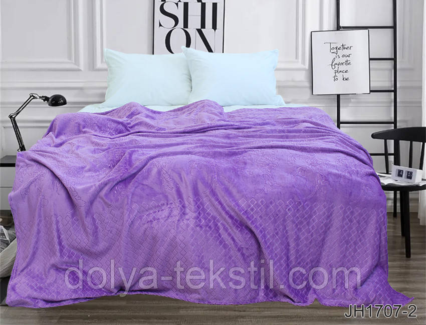 Плед мікрофібра 160*220 "Велсофт" (тиснення) JH1707-2