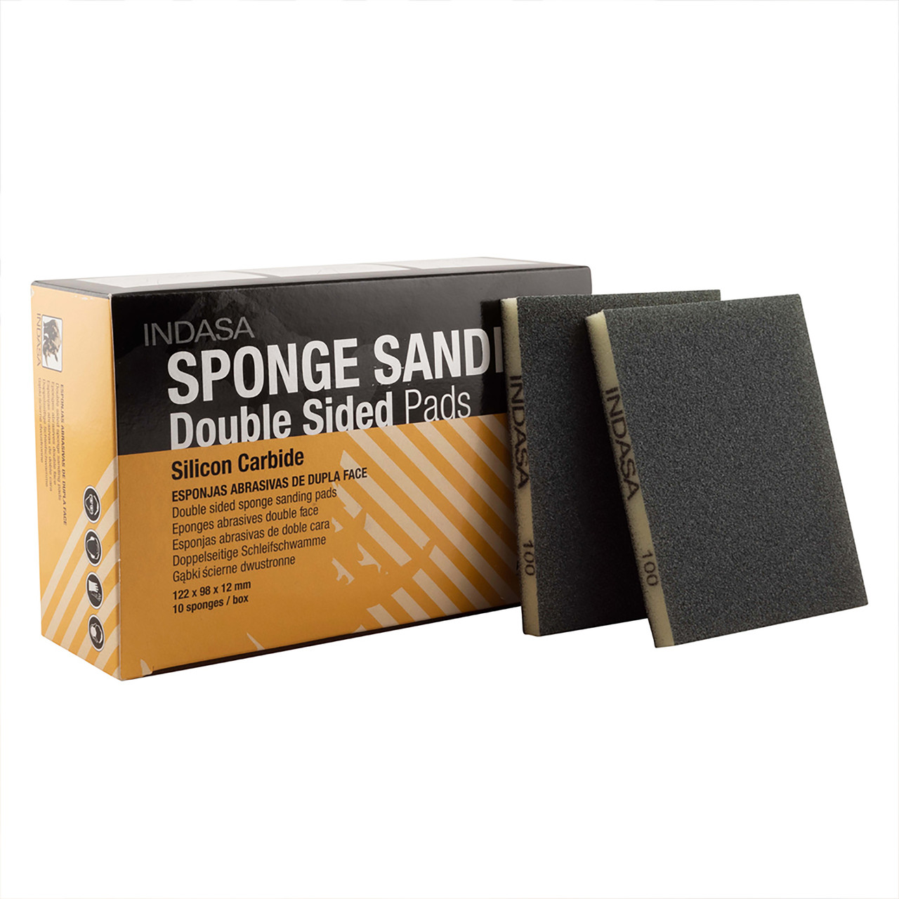 Абразивні блоки 2-х сторін INDASA Abrasive Sponge Wood 98*122*13м (P60 - P220), упаковка- 10 шт. 180