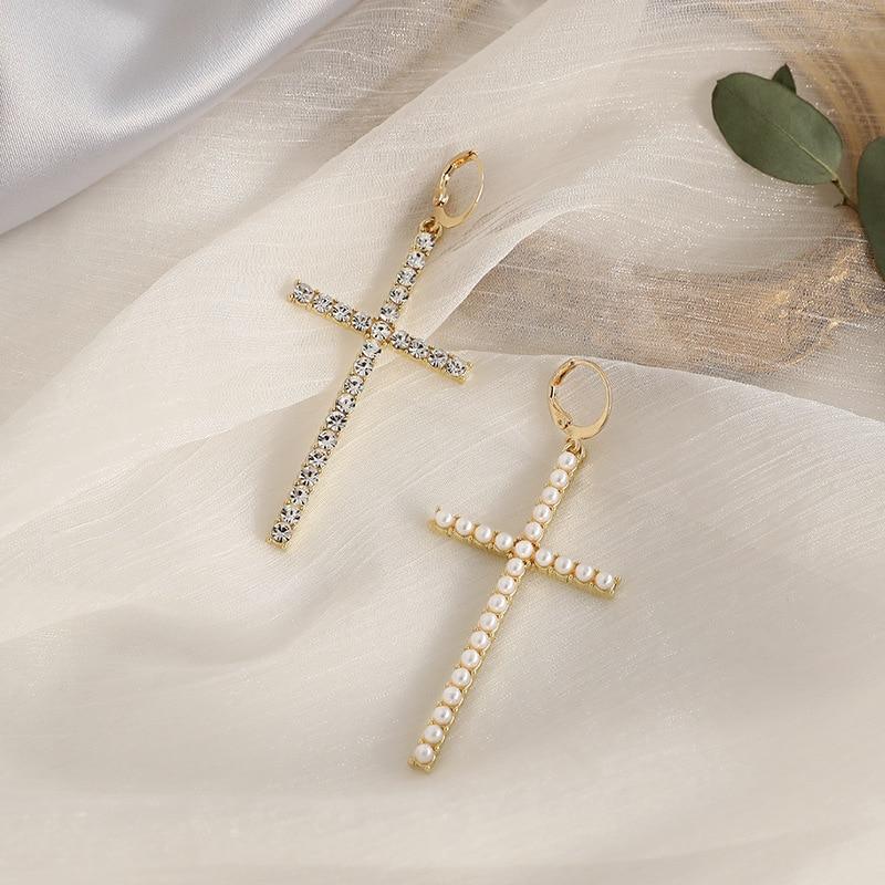 Сережки крестик два разных креста серьги топ бренд - фото 4 - id-p376044826