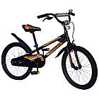 Велосипед дитячий 2-колір.20" Like2bike Rider, чорний, рама сталь, з дзвінком, ручне гальмо