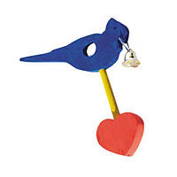 Іграшка для птахів Пташка на жердинку з дзвіночком ТМ Лорі 004/3