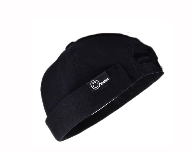 Кепка докер / бейсболка без козирка / Docker cap / чоловіча кепка без козирка / шапка біні чорна / 1