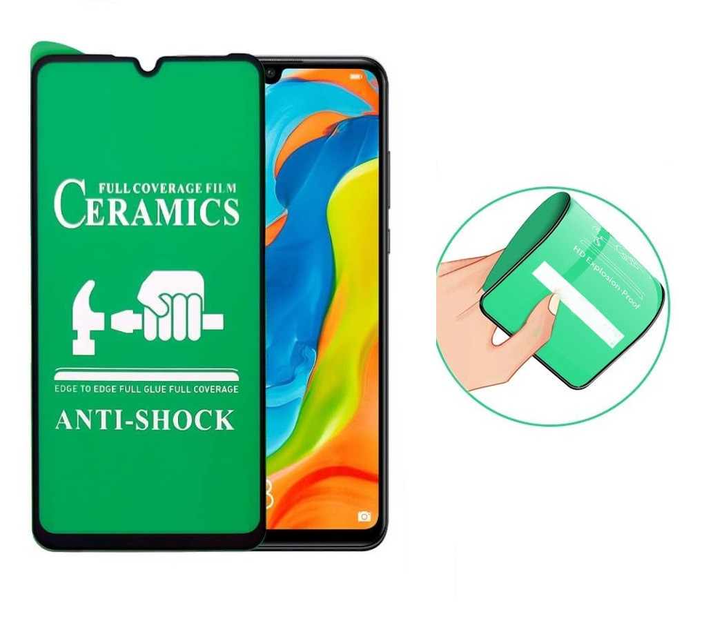 Гнучке захисне скло для Oppo A16 чорне протиударне на весь екран клей усієї поверхні