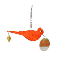 Іграшка в карту Пташка на ланцюжку з дзвіночком і дзеркальцем ТМ Лорі