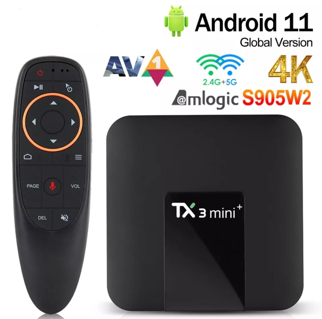Смарт-ТВ-приставка TX3 mini Plus 4gb/32gb SmartTV Андроїд 11 Android TV box + пульт Air Mouse G20