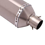 Мото Прямоток Akrapovic Hexagonal для Мотоциклу Вихлоп Прямоточний глушник три-абов 470 мм, фото 4