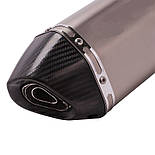 Мото Прямоток Akrapovic Hexagonal для Мотоциклу Вихлоп Прямоточний глушник три-абов 470 мм, фото 6