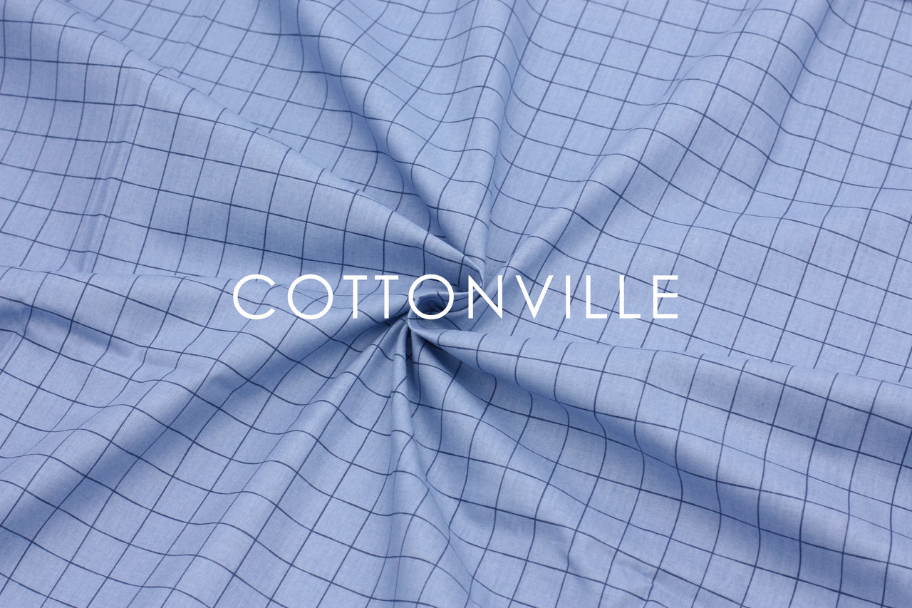 Ранфорс 240 см Блакитний в клітинку