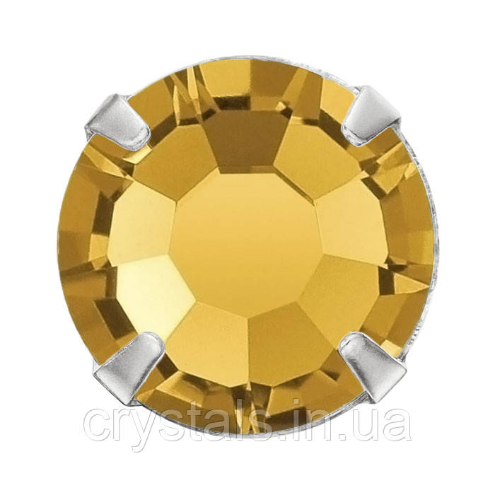 Стрази в цапах Preciosa (Чехія) ss10 Topaz/срібло