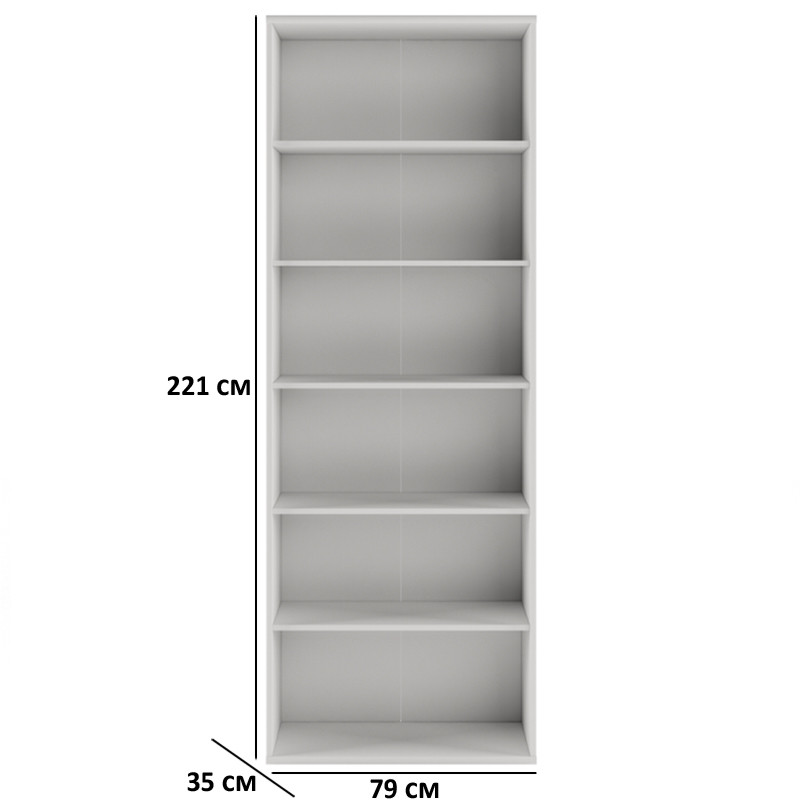 Стелаж відкритий для документів 79х221х35см кольору попелястий антрацит Гербор Кабі REG/79/220, фото 1
