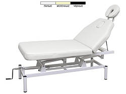 Масажний стіл модель 257 БІЛИЙ 2-х секційний з регульованою висотою масажна кушетка