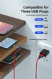 3в1 3м. Фіолетовий Поворотний Магнітний Кабель зарядного пристрою Micro USB + IOS + Type-C, фото 10