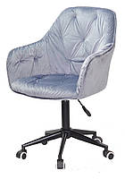 Кресло Mario BK-Modern Office велюр стальной серый Y-1024 черная крестовина c колесиками