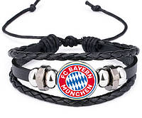 Кожаный плетенный браслет "Бавария Мюнхен"