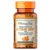 Vitamin C-1000 мг with Rose Hips Timed Release Puritan's Pride (60 таблеток)