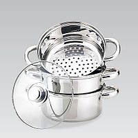 Пароварка з нержавіючої сталі Maestro MR2900-24, 5 л, 24 см, для здорового харчування та приготування на парі