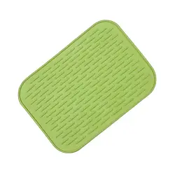 Силіконовий килимок для сушіння посуду 22Х16 см, зелений