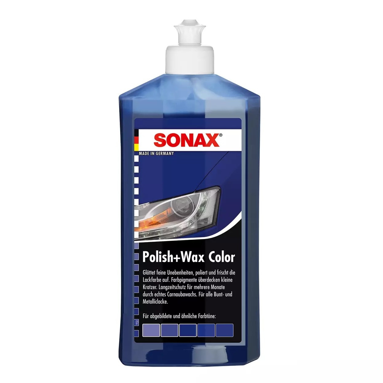 Кольорова поліроль з воском SONAX Polish & Wax Color NanoPro синій 250 мл (296241)