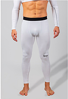 Мужские термоштаны белые спортивные компрессионные тайтсы леггинсы штаны для бега Зимнее термобелье мужское