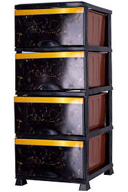 Комод VIOLET HOUSE 0352 Marble Black пластиковий 38x45x90 см