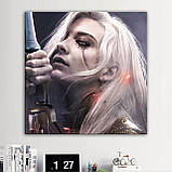 Картина інтер'єрна на полотні квадратна Відьмак 2, Цирі, фото 3