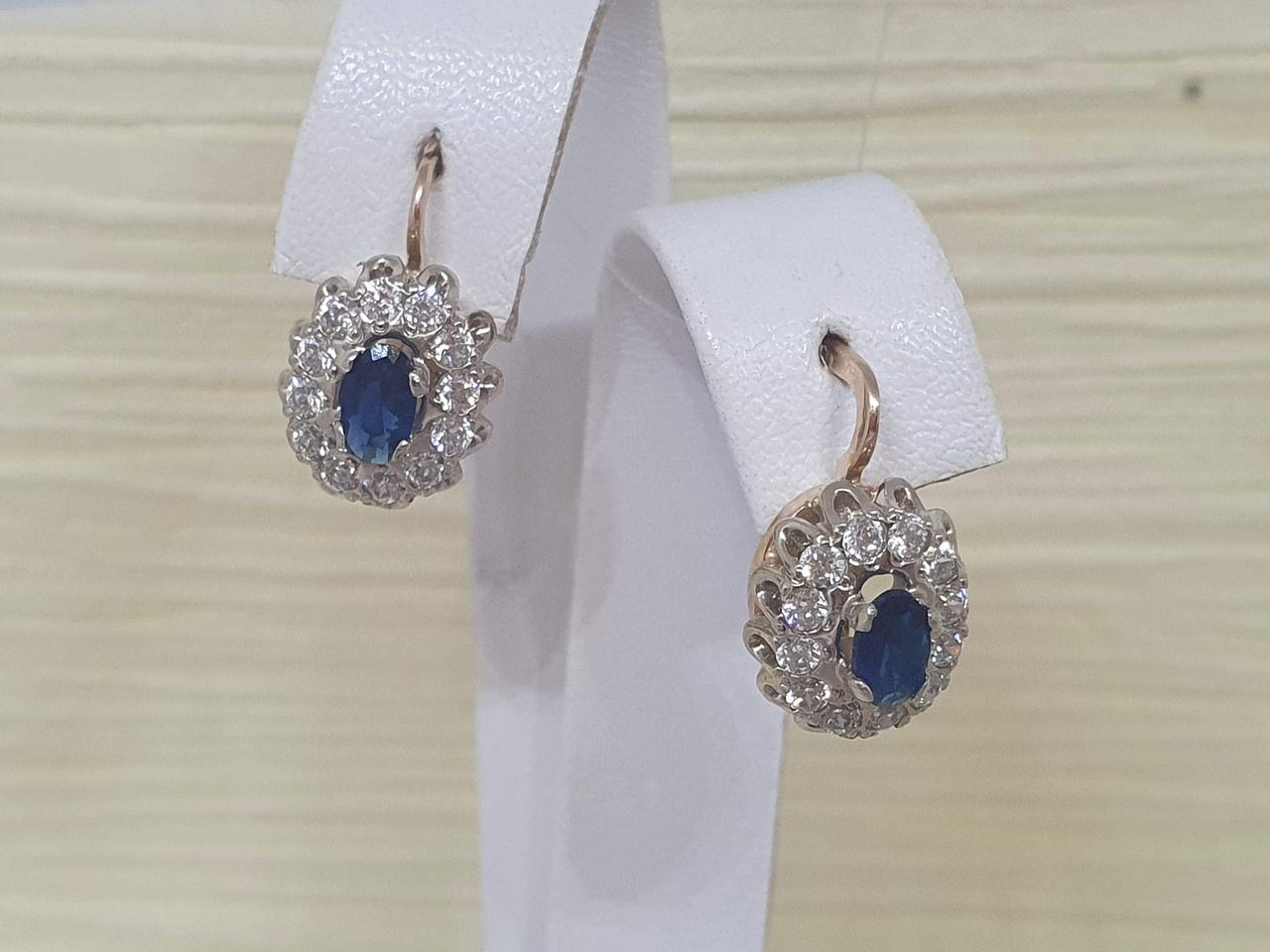 Золоті сережки з фіанітами.   232400