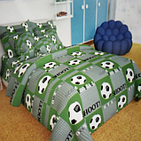 Комплект підліткового полуторного постільної білизни "Футбол" Бязь-люкс, фото 2