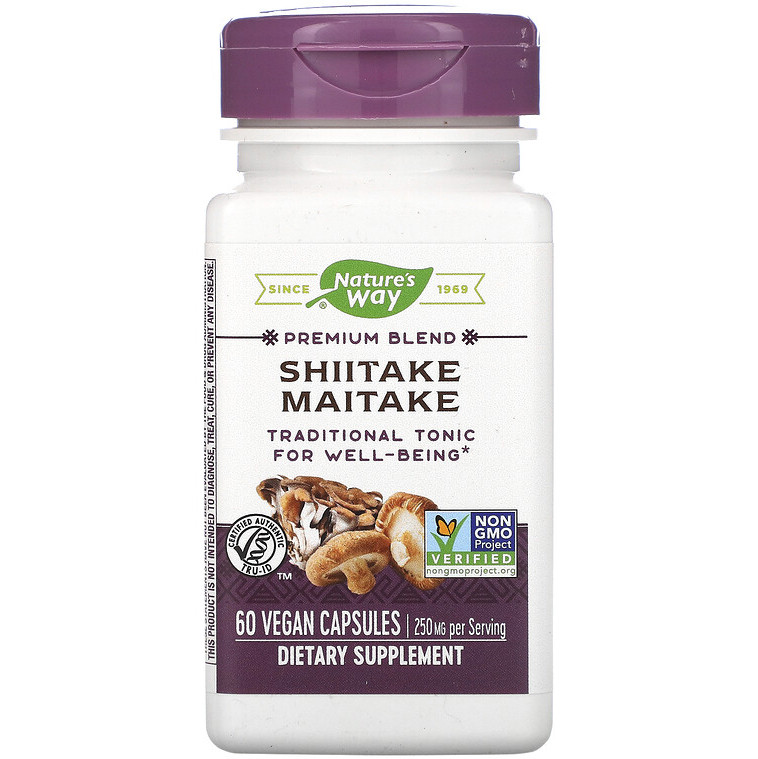 Комплекс грибів шиїтаке та майтаке Nature's Way "Shiitake Maitake" 250 мг (60 капсул)