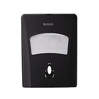 Диспенсер одноразових сидінь на унітаз чорний пластик Rixo Maggio T019B, фото 3