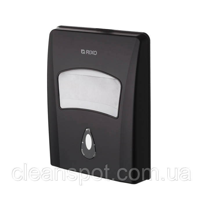 Диспенсер одноразових сидінь на унітаз чорний пластик Rixo Maggio T019B, фото 1