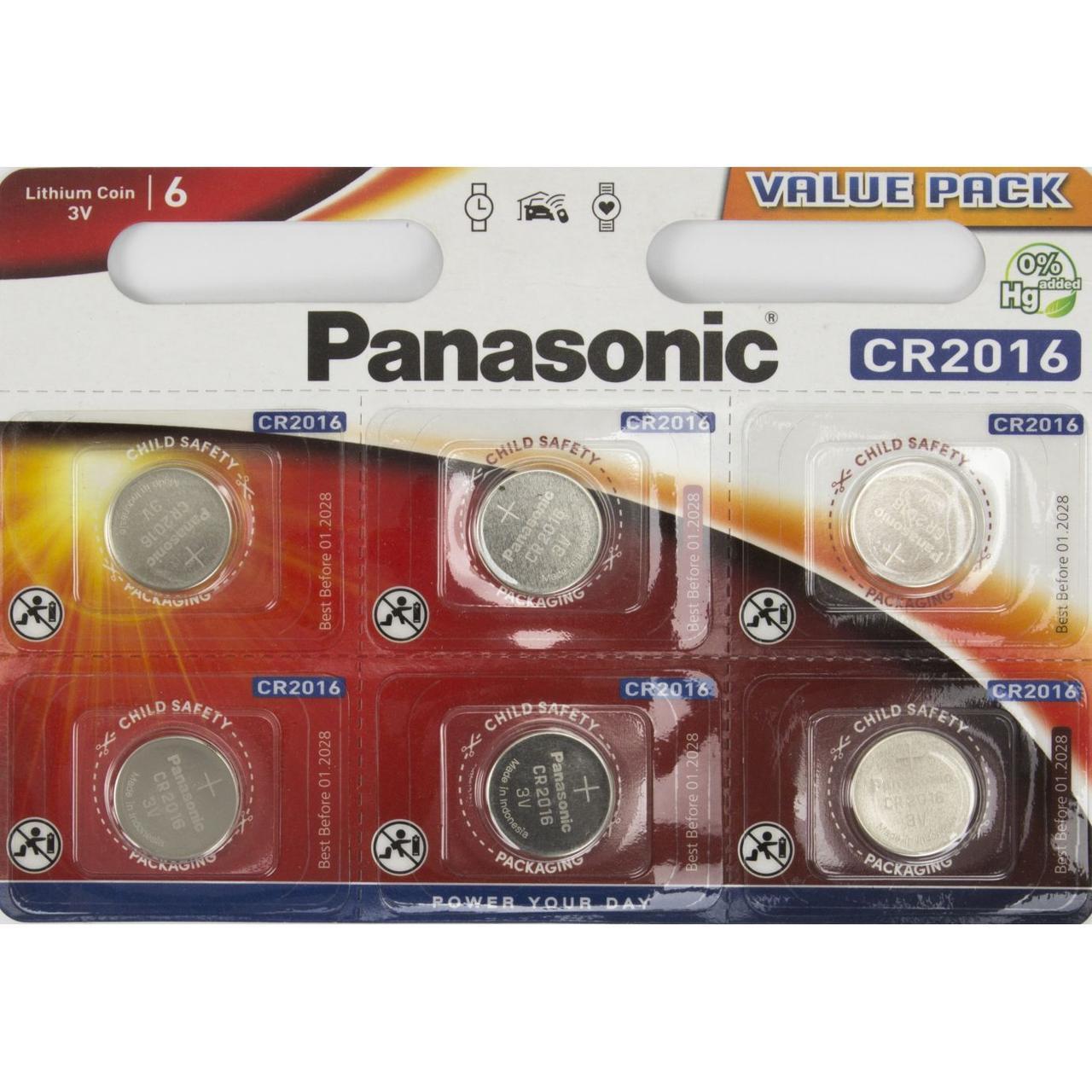 Батарейка Panasonic CR2016/6bl lithium(6)(60)