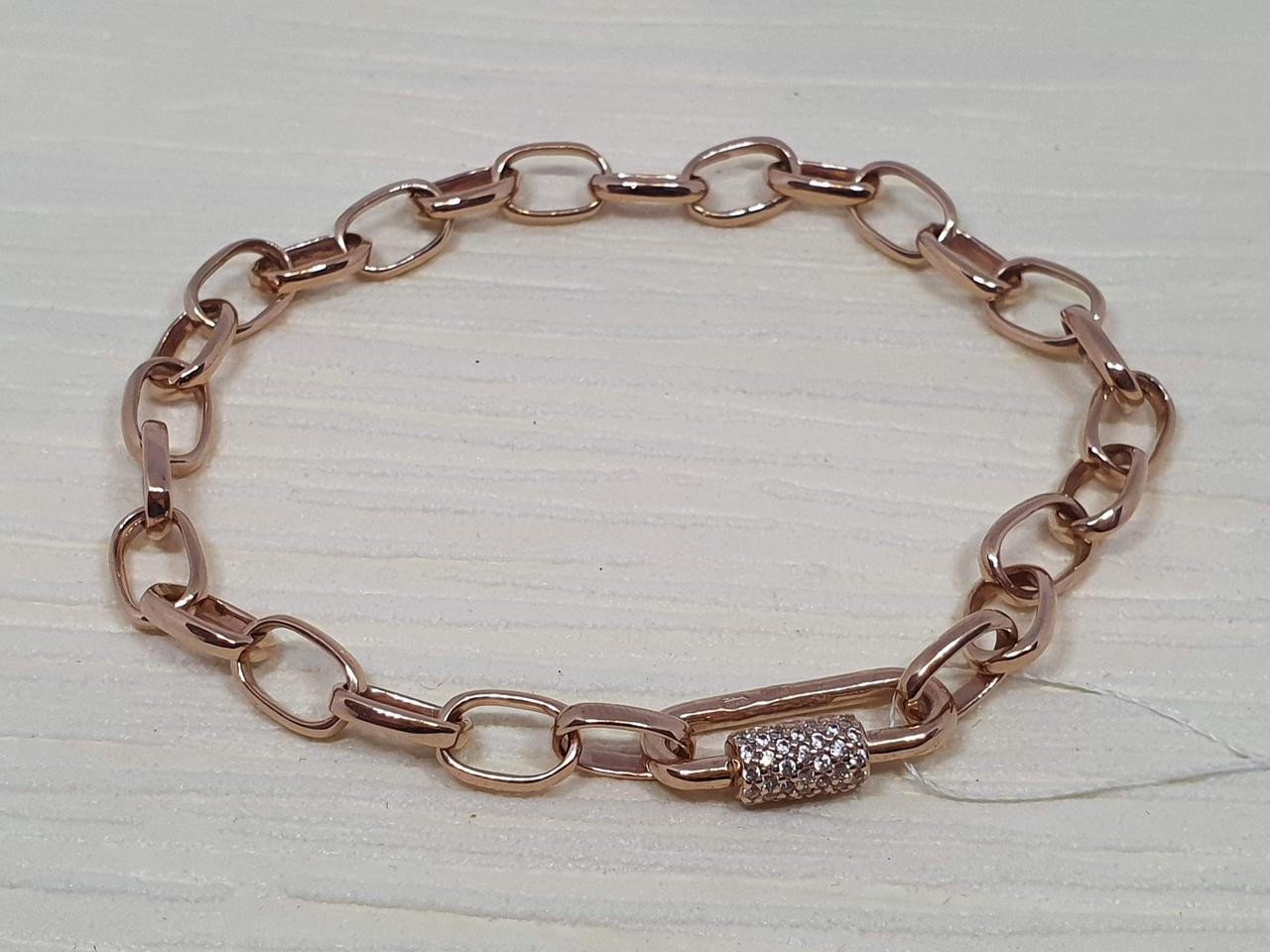 Золотий браслет з фіанітами. БС1506И 19,5