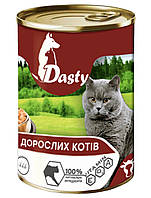 Повноціний вологий корм для дорослих кішок Dasty 415 гр (з яловичини )