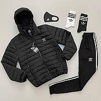 Комплект мужской Adidas: Спортивный костюм Адидас + Куртка демисезонная + Носки в подарок весенний осенний