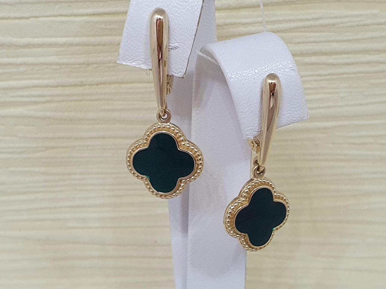 Золоті сережки з емаллю. СБ1206(2)ЛИ