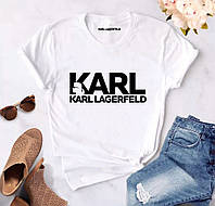 Женская футболка Karl Lagerfeld белая карл лагерфельд