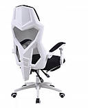Ігрове спортивне крісло Компьютерное кресло Крісло K&M чорно-біле Стул игровой Крісла компютерні Офісне крісло, фото 7