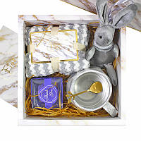 Lb Сувенирный подарочный набор подарок девушке женщине F11 чашка + полотенце + ложка + игрушка + мыло для