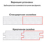 Самоклеюча 3D панель під цеглу Світло-сіра смужка 700х770х5мм, фото 4