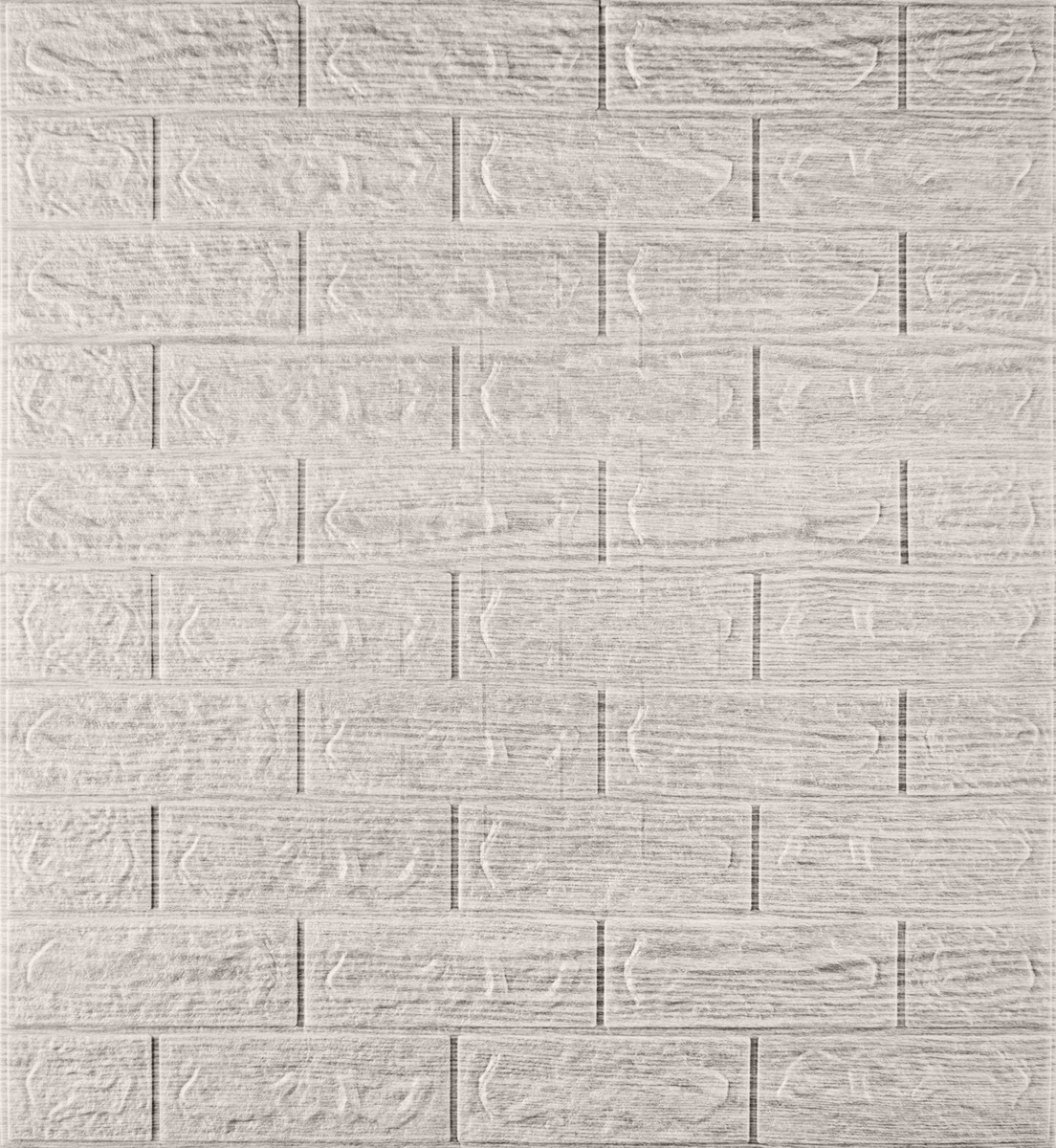 Самоклейна декоративна 3D панель під цеглу сіра смужка 700x770x5мм (183), фото 1