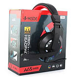 Навушники ігрові Misde A65 7954 з мікрофоном LED, чорні, фото 3