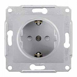 Розетка Schneider-Electric Sedna з заземл. і з/шторками алюміній ( SDN3000160 )
