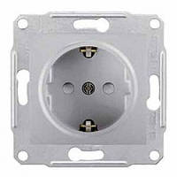 Розетка Schneider-Electric Sedna з заземл. і з/шторками алюміній ( SDN3000160 )