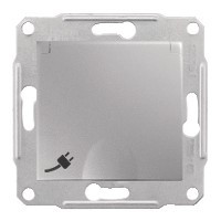 Розетка з кришкою Schneider-Electric Sedna з заземл. і з/шторками алюміній ( SDN3100160 )
