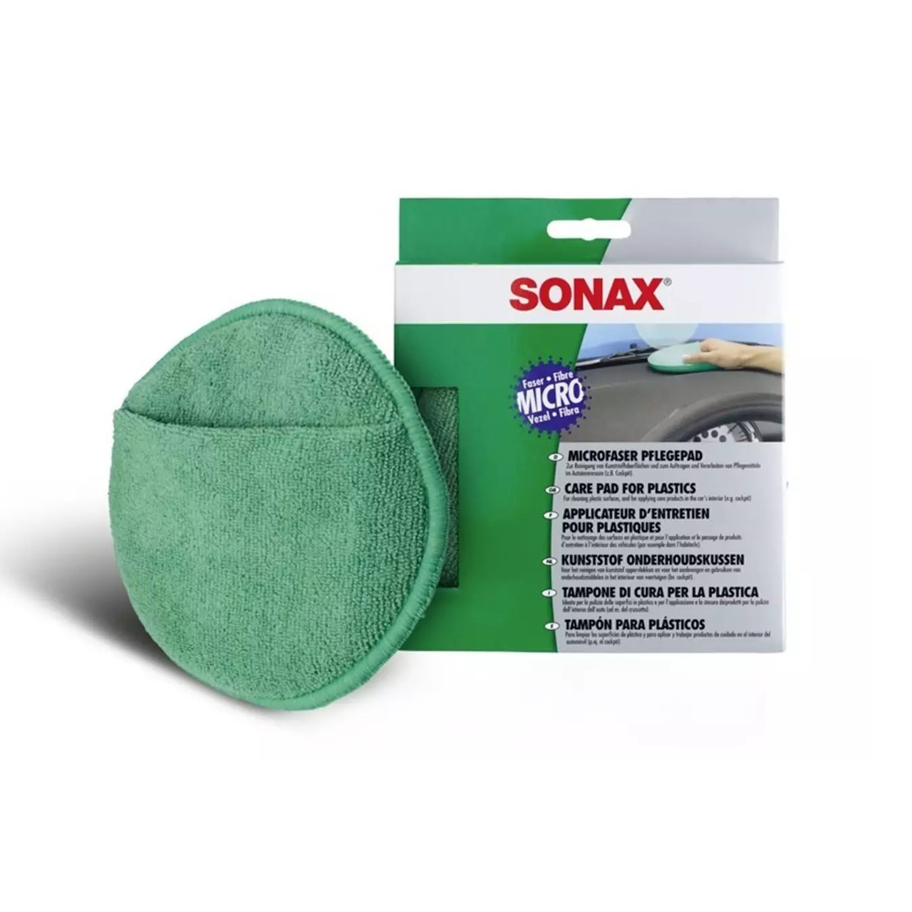 Аплікатор з мікрофібри для шкіри, винна і пластик SONAX Microfaserpflegepad (417200)