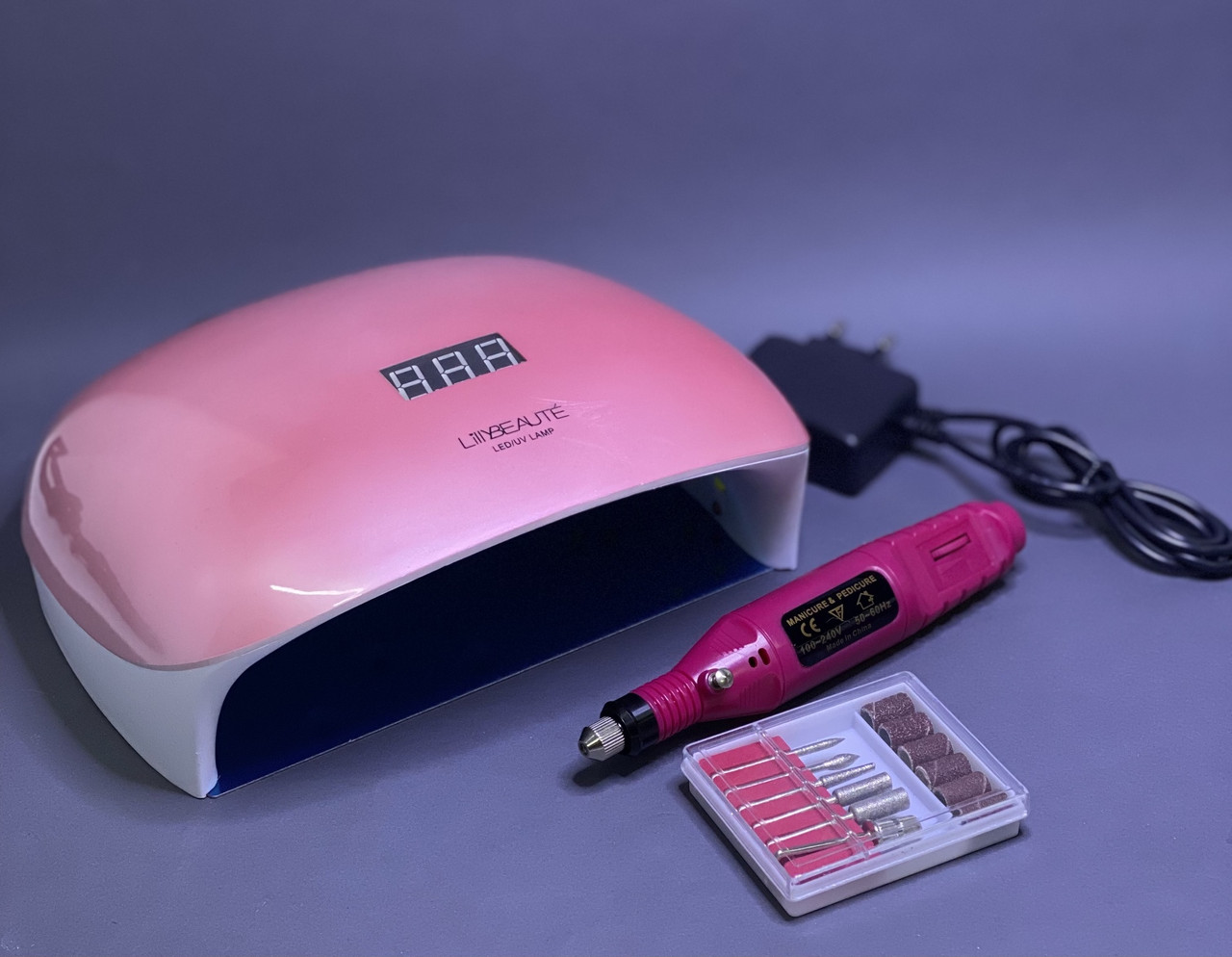 Стартовий набір для манікюру фрезер-ручка і лампа Lilly Beaute Li-5S 48 вт